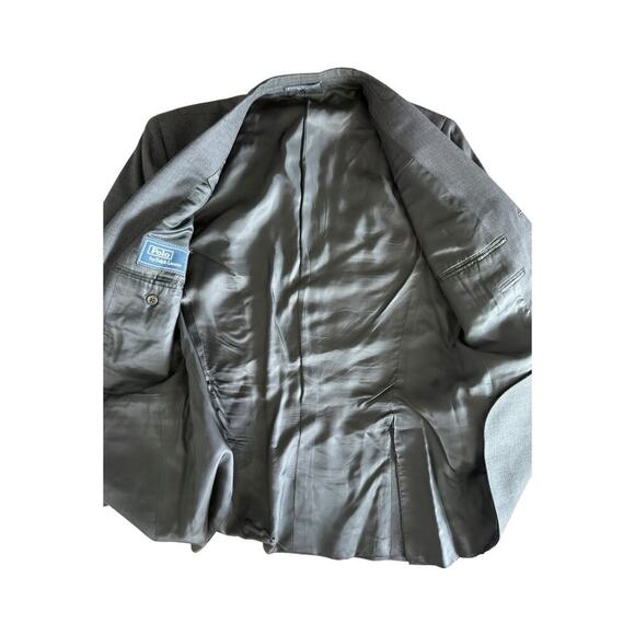 Vintage Polo Ralph Lauren 40R Grey Blazer Sport Coat Virgin Wool - Picture 8 of 13